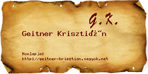 Geitner Krisztián névjegykártya